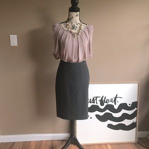 JOIE Eleanor Bow Back Taupe Silk Blouse